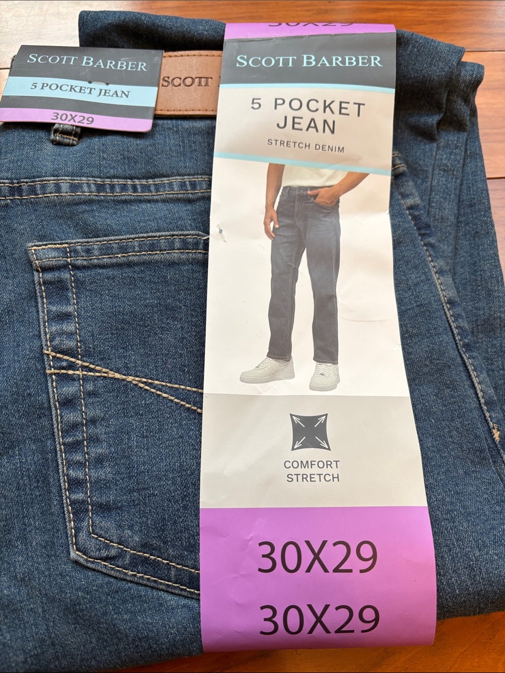 Scott Barber Men's Straight 5-Pocket Jeans - Dark Blue